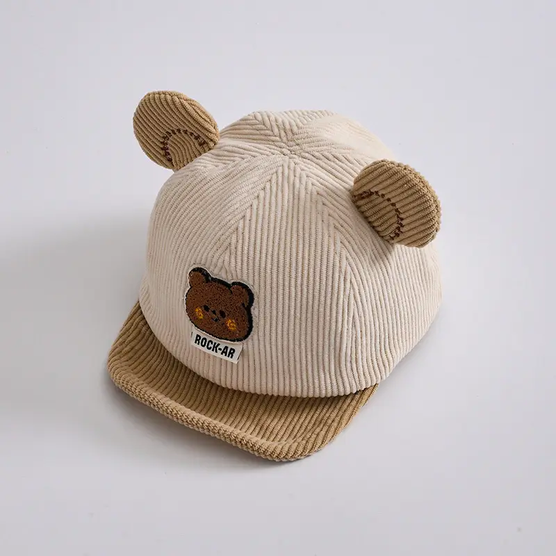 Cute Bear Ears Baby Caps Beige Brown Green - Image 10