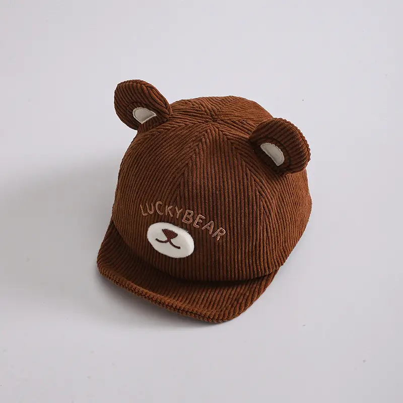 Cute Bear Ears Baby Caps Beige Brown Green - Image 12