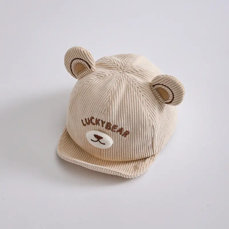 Cute Bear Ears Baby Caps Beige Brown Green - Image 14