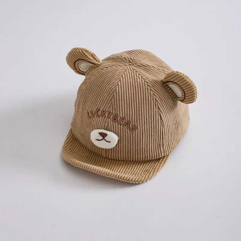 Cute Bear Ears Baby Caps Beige Brown Green - Image 15