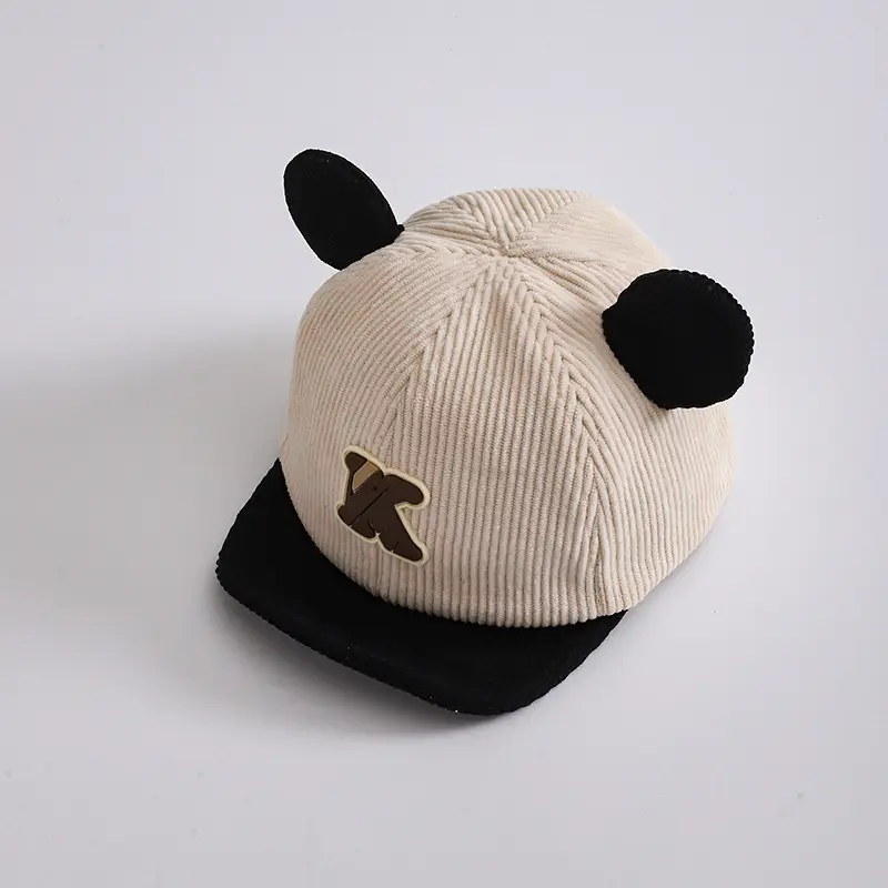 Cute Bear Ears Baby Caps Beige Brown Green - Image 4