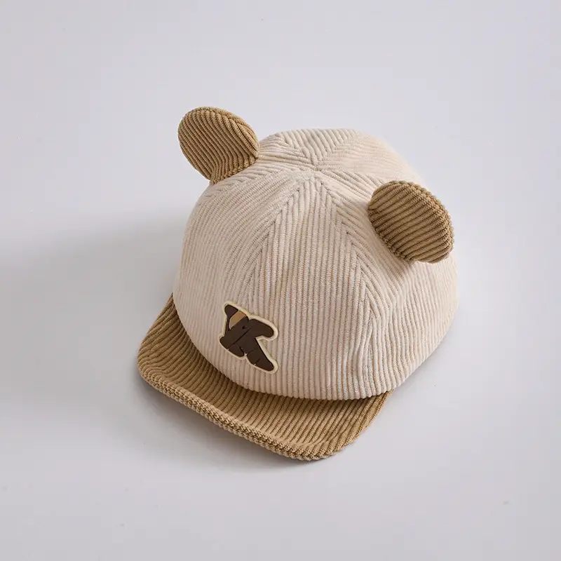 Cute Bear Ears Baby Caps Beige Brown Green - Image 5