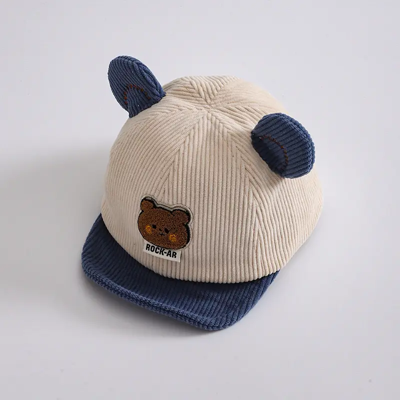 Cute Bear Ears Baby Caps Beige Brown Green - Image 8