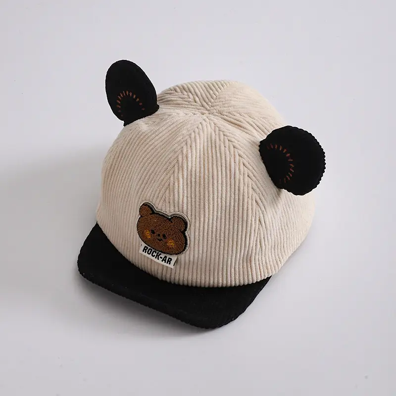Cute Bear Ears Baby Caps Beige Brown Green - Image 9