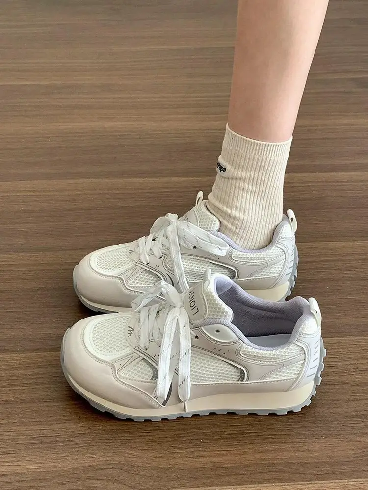 Internet Celebrity Explosions All-match Lightweight Thick Bottom sneaker Women's 2025 New Spring Increased Casual Mesh Torre Shoes — feature 1