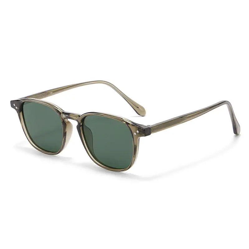 Men Polarized Sunscreen Sunglasses Green Metal Frame - Image 10