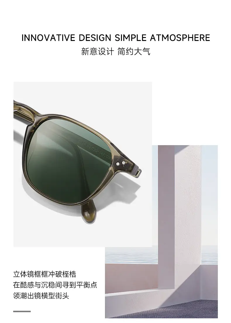 Men Polarized Sunscreen Sunglasses Green Metal Frame β feature 5