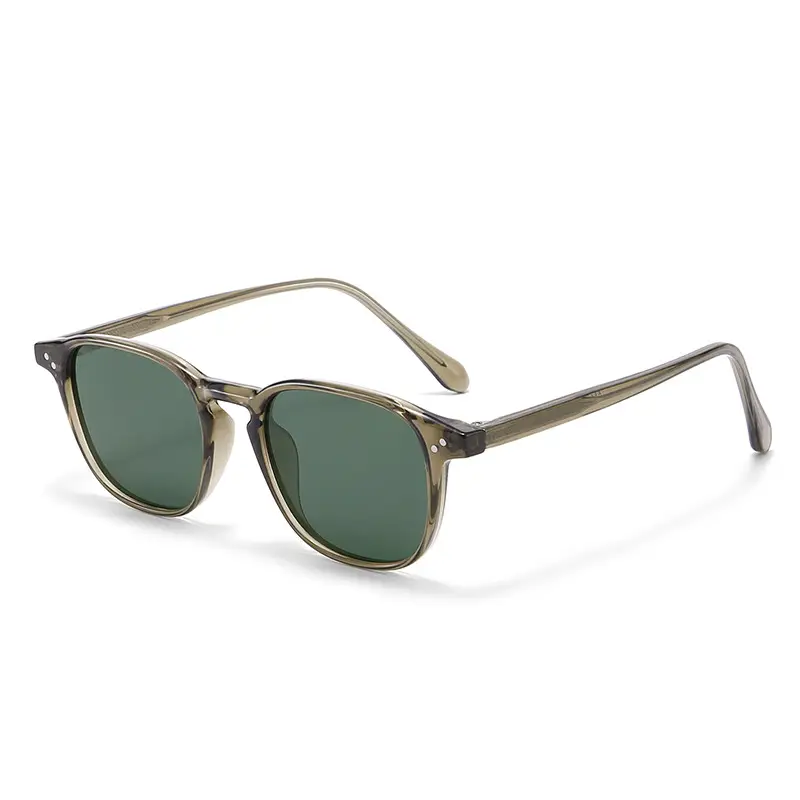 Men Polarized Sunscreen Sunglasses Green Metal Frame - Image 5