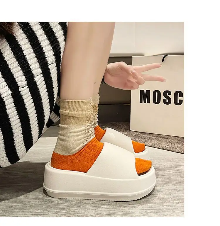 High-grade shit-feeling eva slippers women's outdoor wear fashion home non-slip deodorant beach soft platform sandals — feature 26