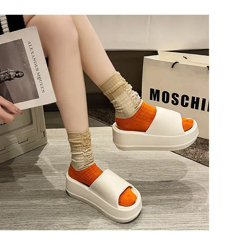 High-grade shit-feeling eva slippers women's outdoor wear fashion home non-slip deodorant beach soft platform sandals — feature 30
