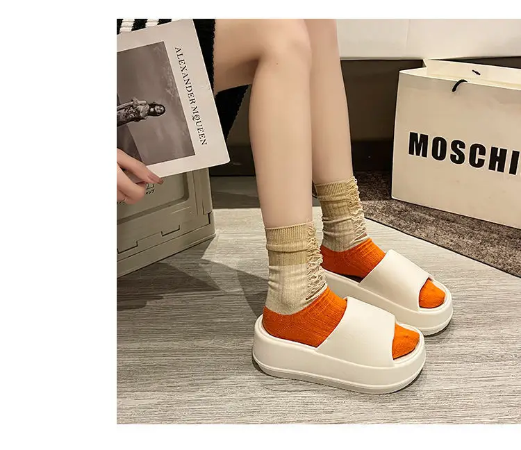 High-grade shit-feeling eva slippers women's outdoor wear fashion home non-slip deodorant beach soft platform sandals — feature 31