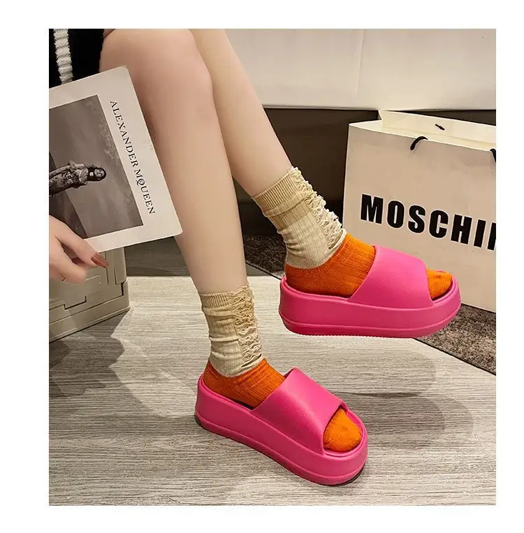 High-grade shit-feeling eva slippers women's outdoor wear fashion home non-slip deodorant beach soft platform sandals — feature 32