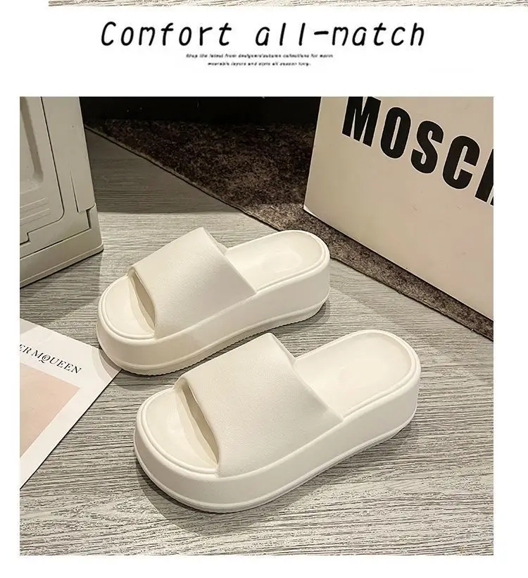 High-grade shit-feeling eva slippers women's outdoor wear fashion home non-slip deodorant beach soft platform sandals — feature 40