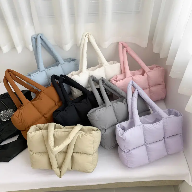 Women's Lavender Puffer Shoulder Bag 2026