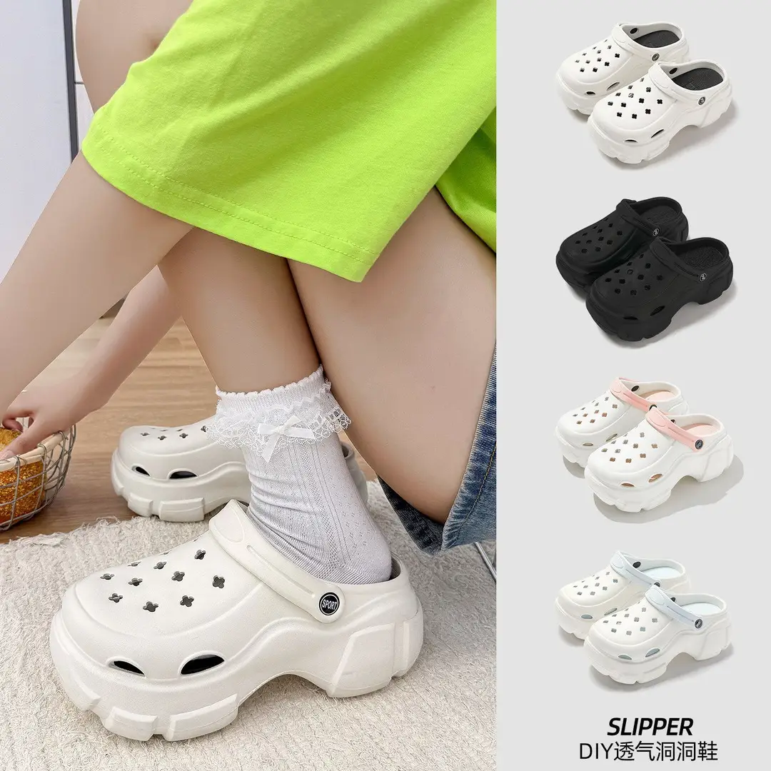 Eva Increased Summer Soft-Soled Non-Slip Thick-Soled Internet Celebrity Sandals and Slippers for Outer Wear Ins Trbottomy Clogs for Women to Wear Outside - Image 43