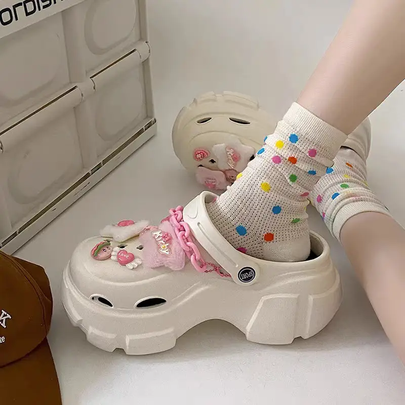 Eva Increased Summer Soft-Soled Non-Slip Thick-Soled Internet Celebrity Sandals and Slippers for Outer Wear Ins Trbottomy Clogs for Women to Wear Outside - Image 16