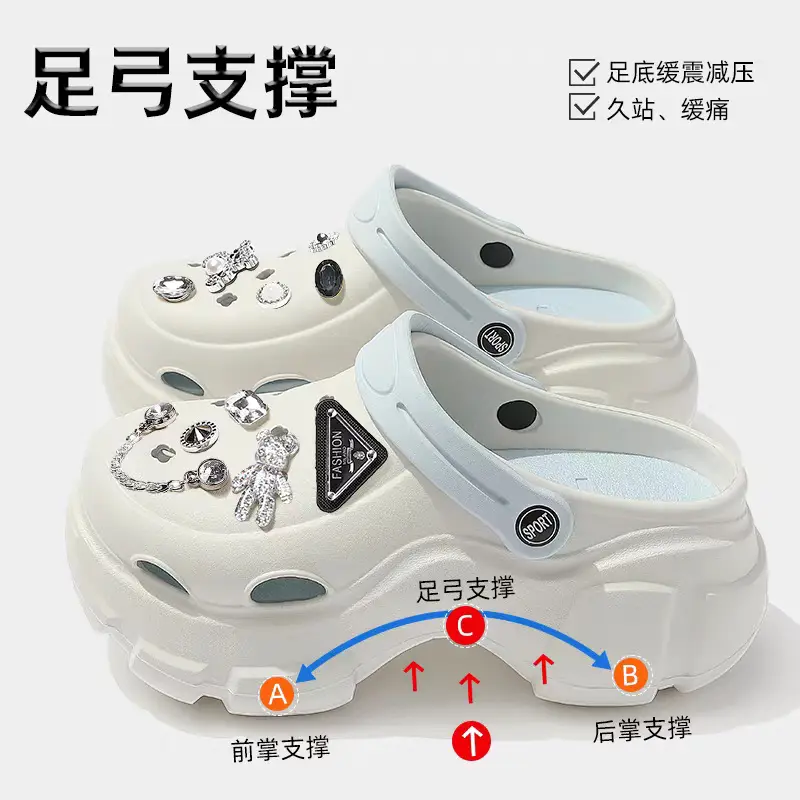 Eva Increased Summer Soft-Soled Non-Slip Thick-Soled Internet Celebrity Sandals and Slippers for Outer Wear Ins Trbottomy Clogs for Women to Wear Outside - Image 24