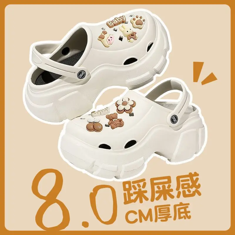 Eva Increased Summer Soft-Soled Non-Slip Thick-Soled Internet Celebrity Sandals and Slippers for Outer Wear Ins Trbottomy Clogs for Women to Wear Outside - Image 27