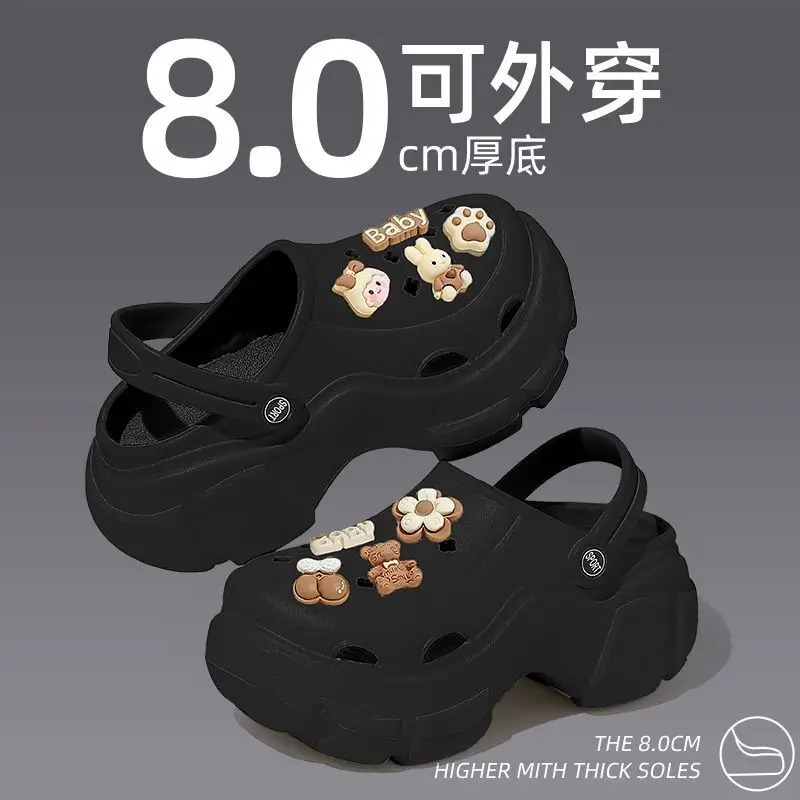 Eva Increased Summer Soft-Soled Non-Slip Thick-Soled Internet Celebrity Sandals and Slippers for Outer Wear Ins Trbottomy Clogs for Women to Wear Outside - Image 28