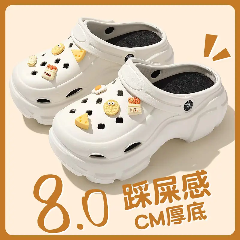 Eva Increased Summer Soft-Soled Non-Slip Thick-Soled Internet Celebrity Sandals and Slippers for Outer Wear Ins Trbottomy Clogs for Women to Wear Outside - Image 33