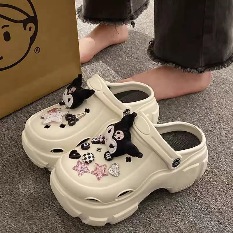 Eva Increased Summer Soft-Soled Non-Slip Thick-Soled Internet Celebrity Sandals and Slippers for Outer Wear Ins Trbottomy Clogs for Women to Wear Outside - Image 35