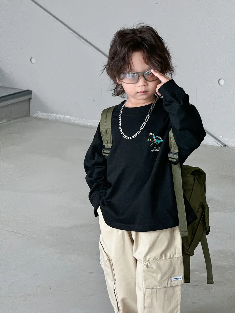Cotton T-Shirt for Boys Korean Style Sports Casual Top 2025 New - Image 3