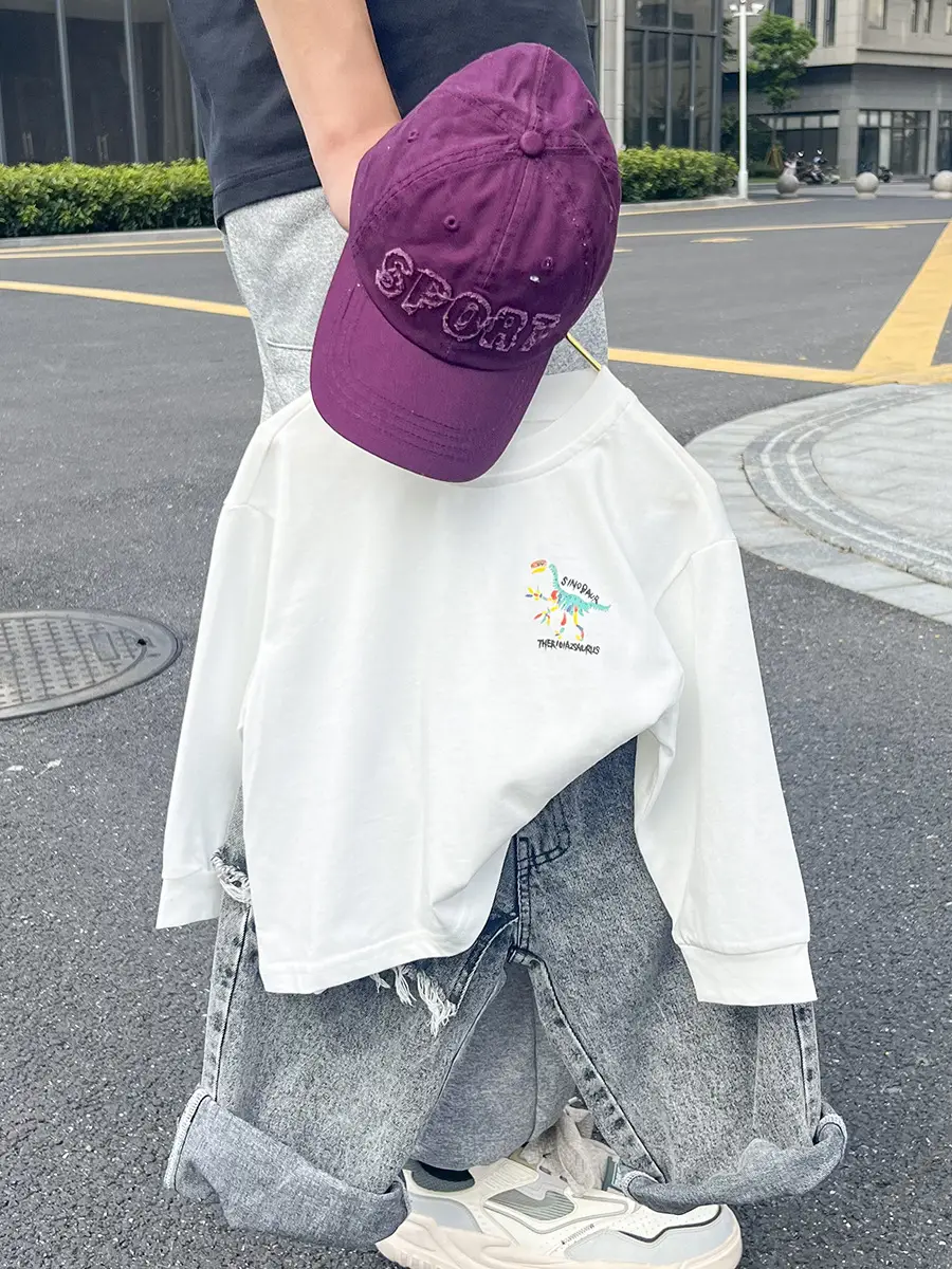 Cotton T-Shirt for Boys Korean Style Sports Casual Top 2025 New - Image 5