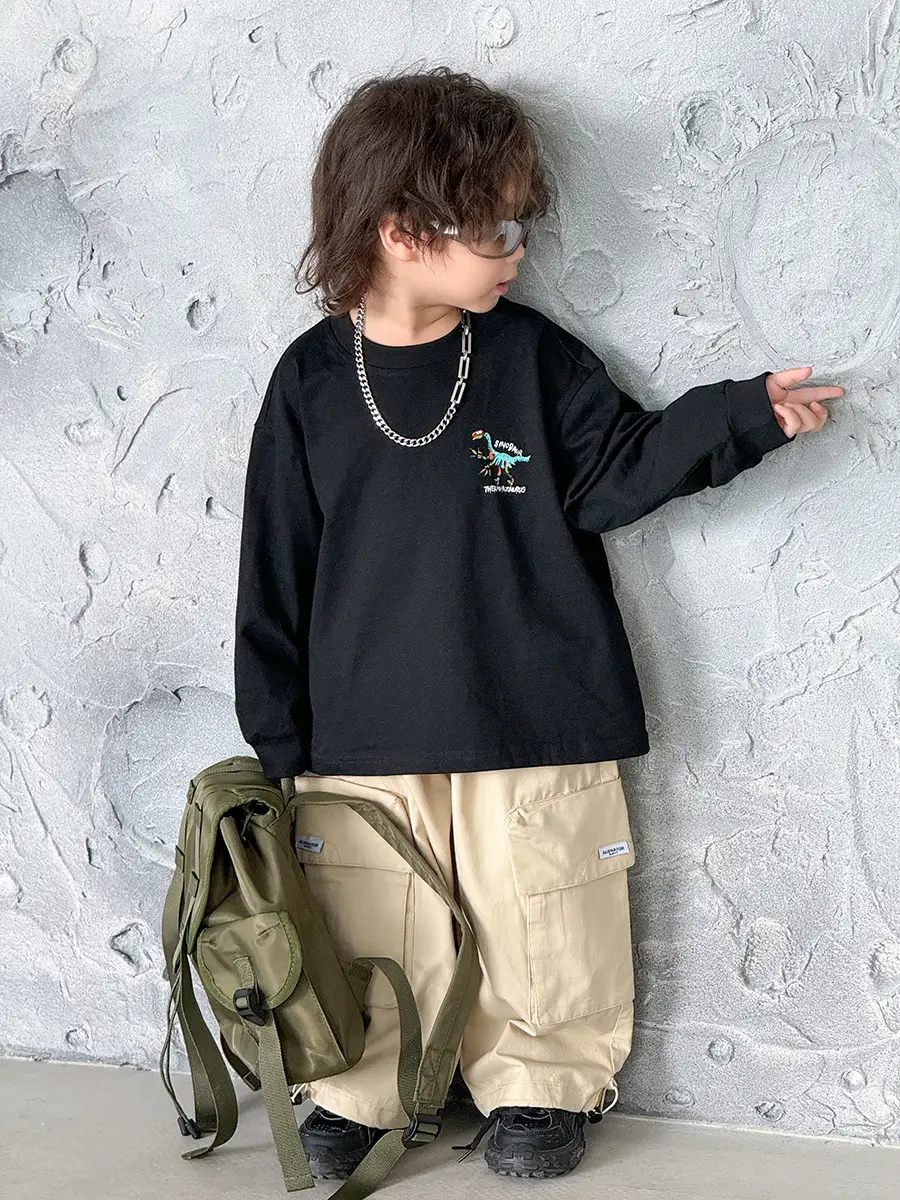 Cotton T-Shirt for Boys Korean Style Sports Casual Top 2025 New — feature 16