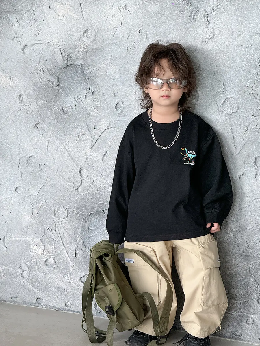 Cotton T-Shirt for Boys Korean Style Sports Casual Top 2025 New — feature 17