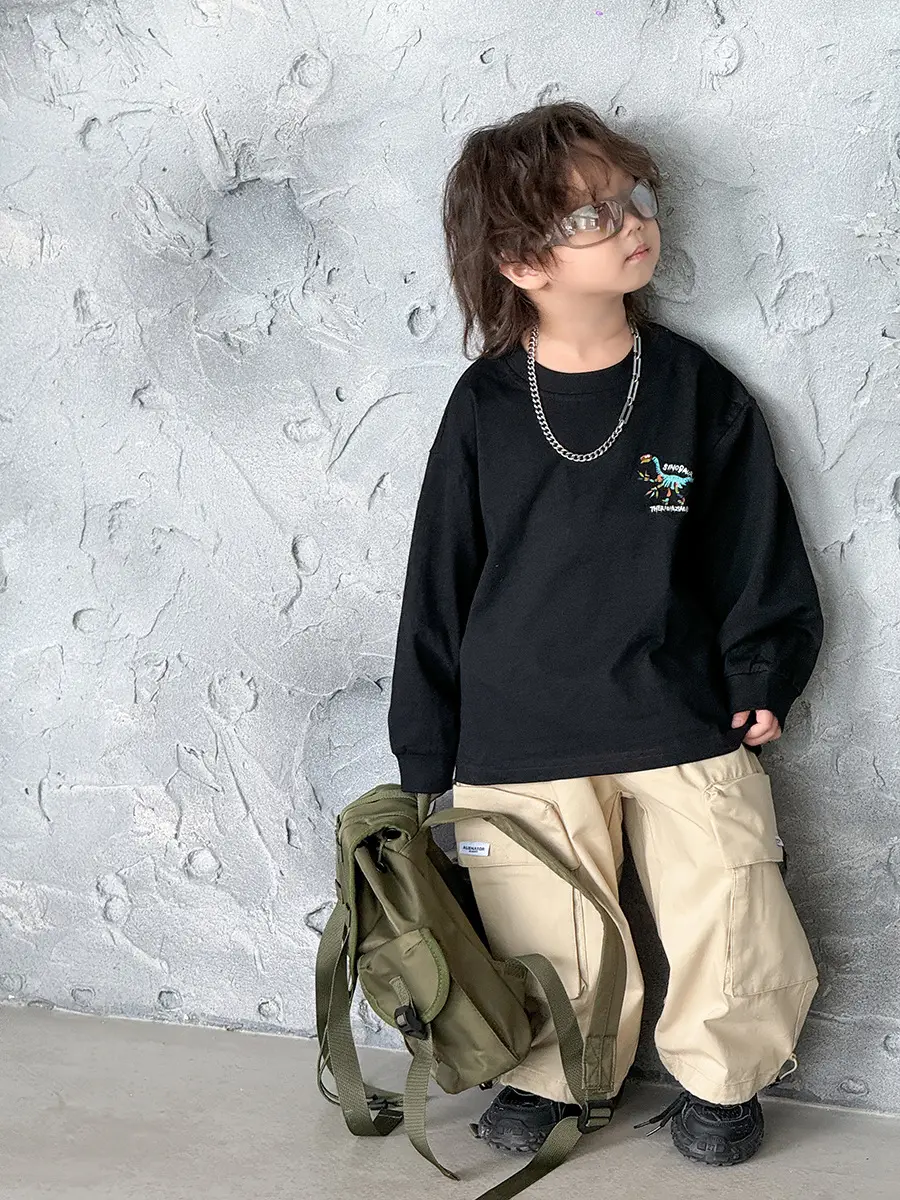 Cotton T-Shirt for Boys Korean Style Sports Casual Top 2025 New — feature 18
