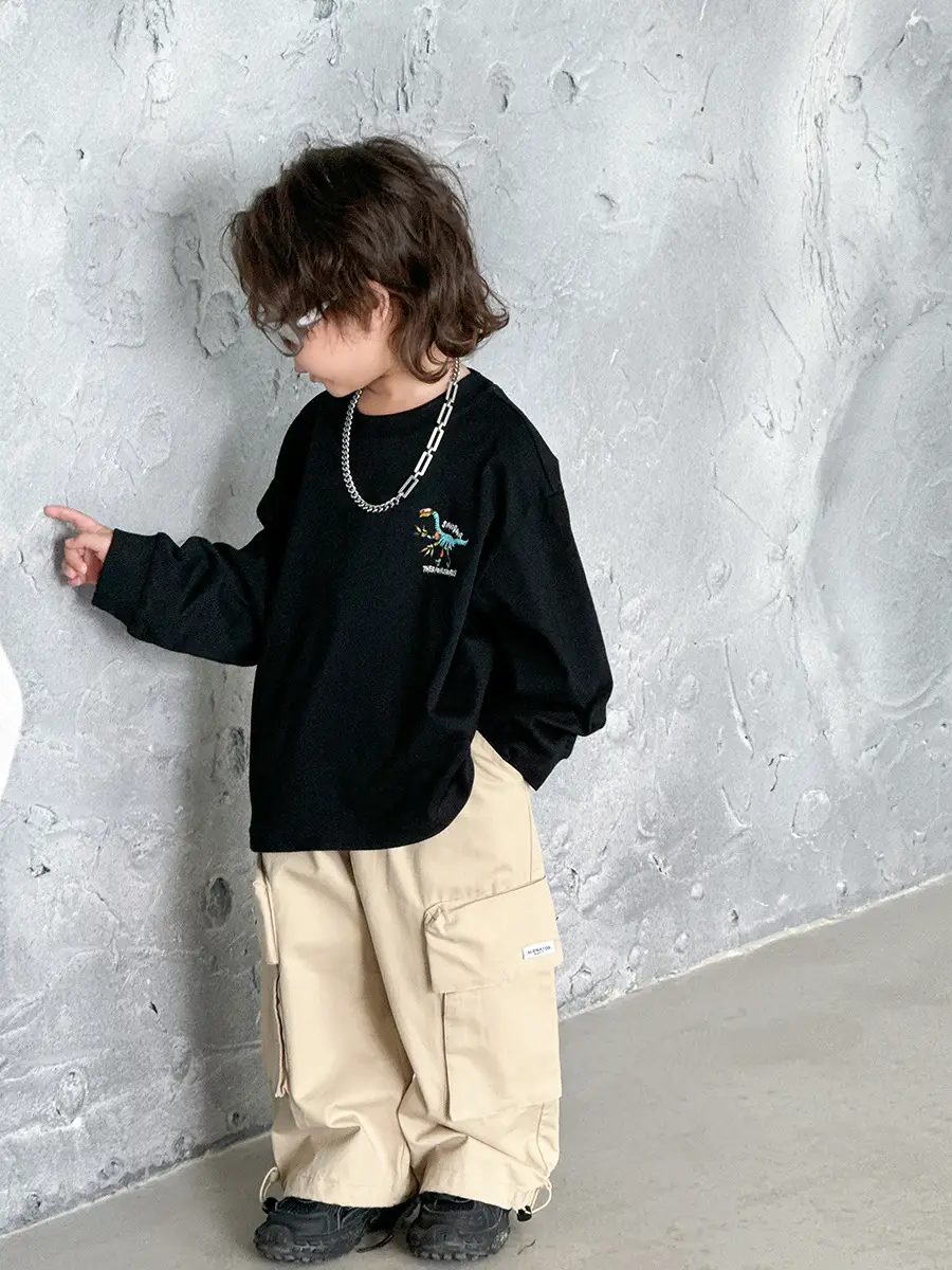 Cotton T-Shirt for Boys Korean Style Sports Casual Top 2025 New — feature 19