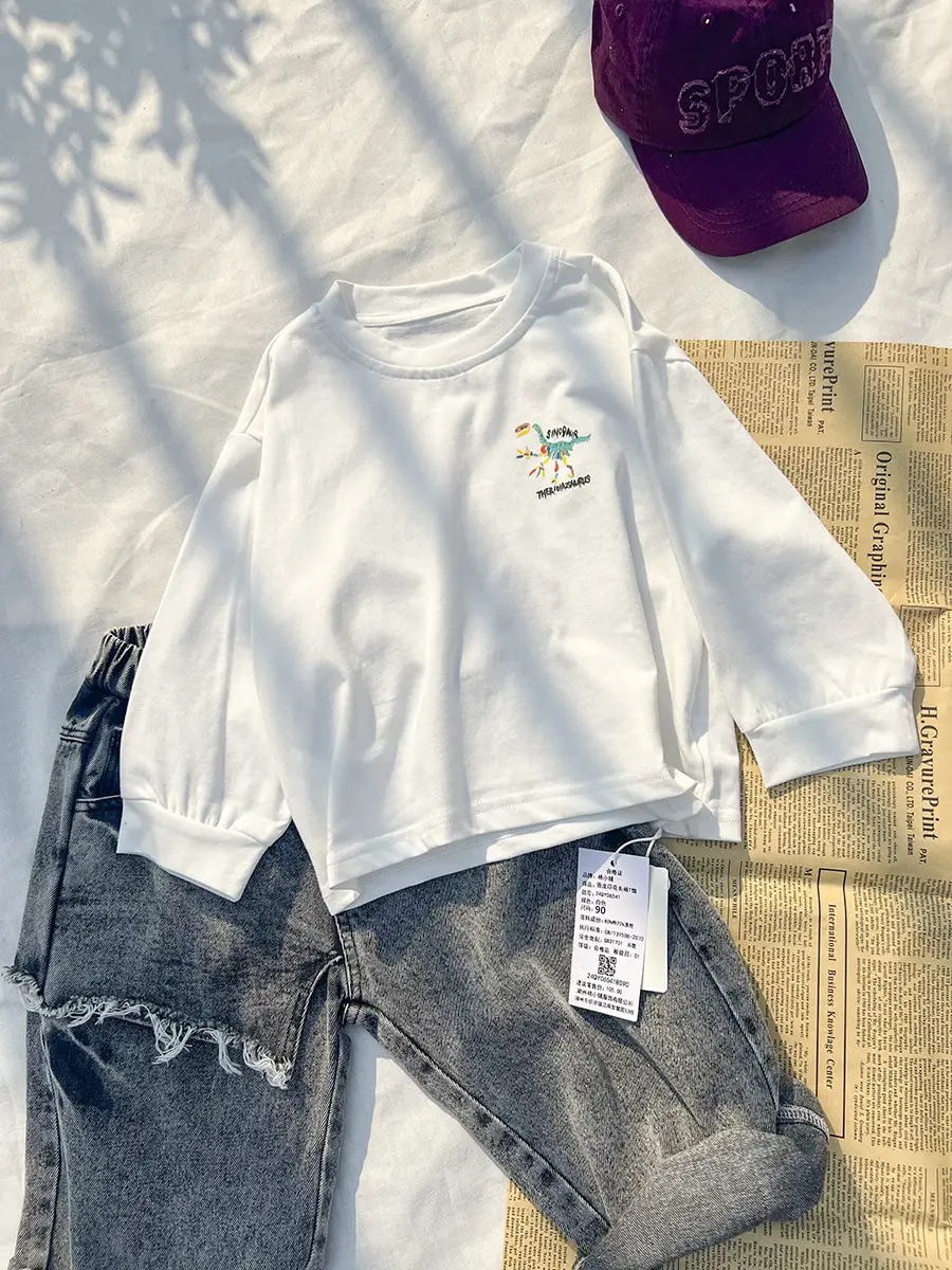 Cotton T-Shirt for Boys Korean Style Sports Casual Top 2025 New — feature 28