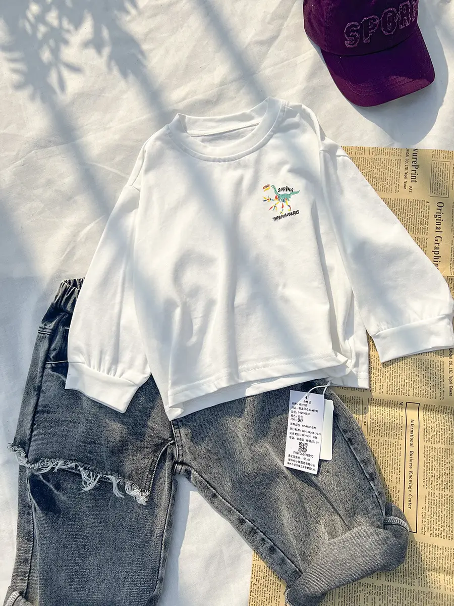 Cotton T-Shirt for Boys Korean Style Sports Casual Top 2025 New — feature 29
