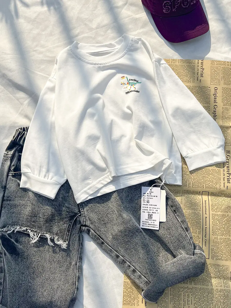 Cotton T-Shirt for Boys Korean Style Sports Casual Top 2025 New — feature 30