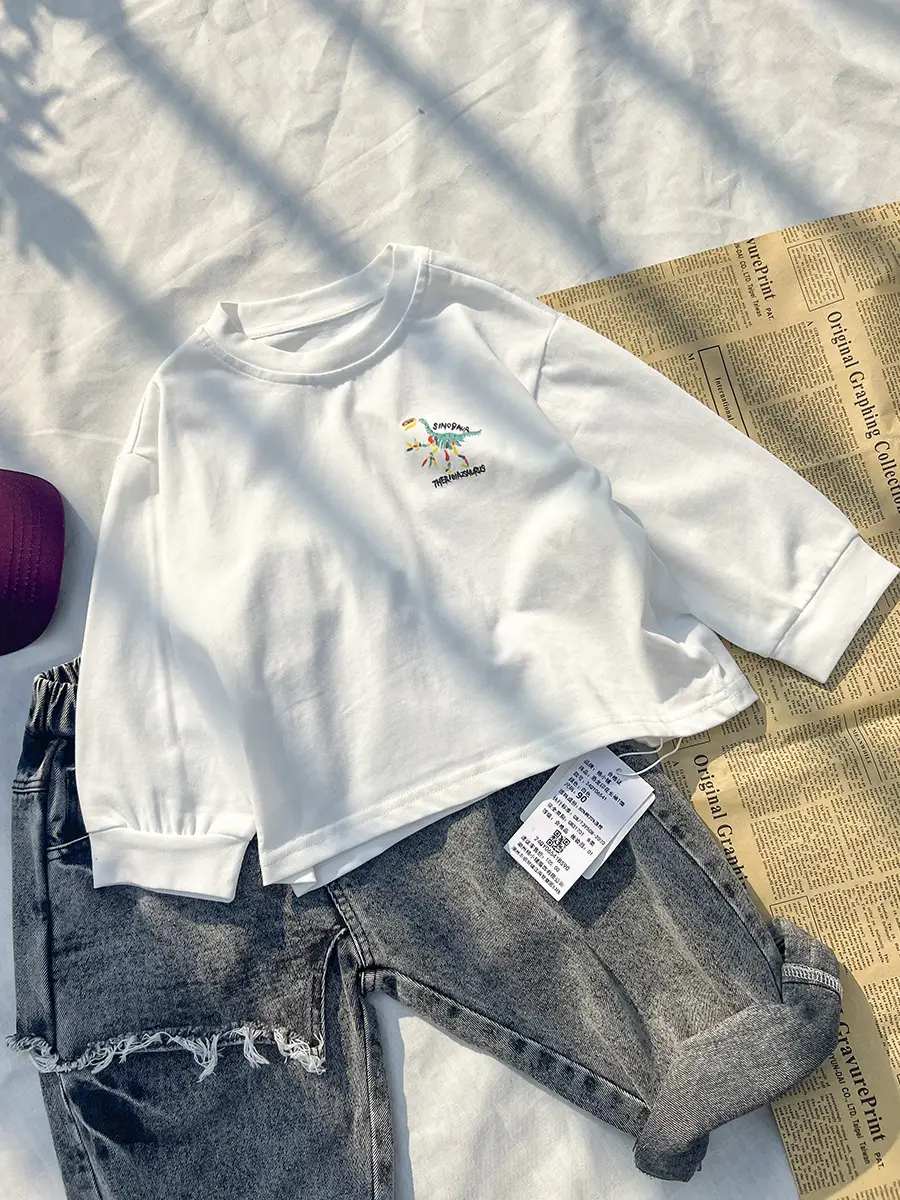 Cotton T-Shirt for Boys Korean Style Sports Casual Top 2025 New — feature 31