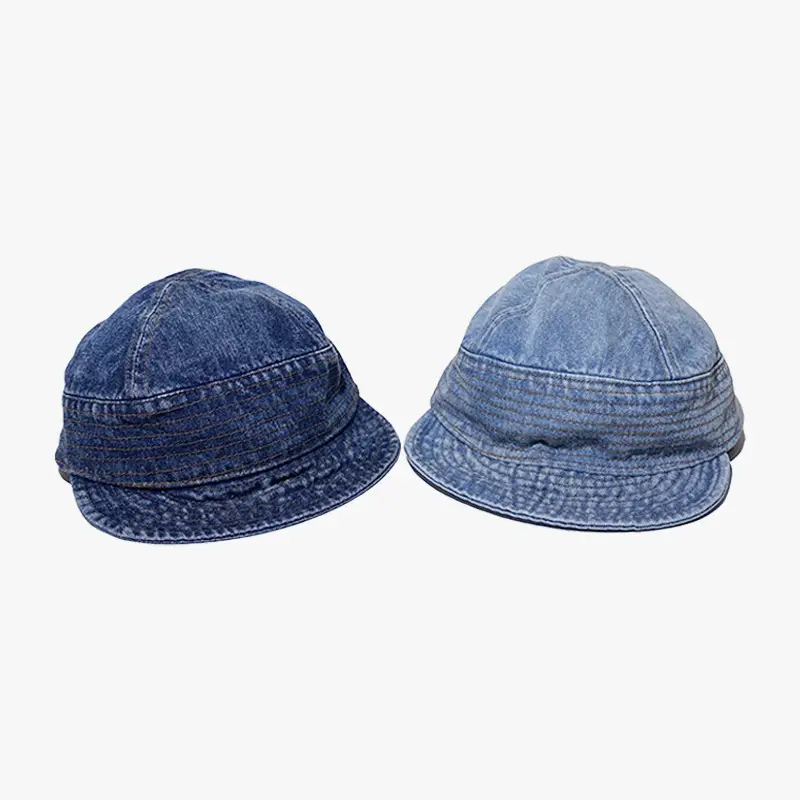 Women Vintage Denim Sunshade Hat Blue Washed - Image 7