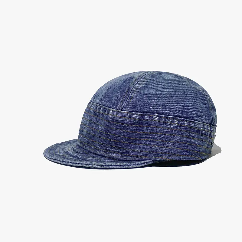Women Vintage Denim Sunshade Hat Blue Washed - Image 2