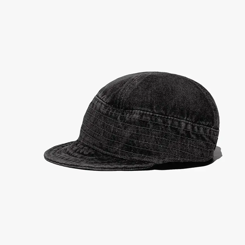 Women Vintage Denim Sunshade Hat Blue Washed - Image 3