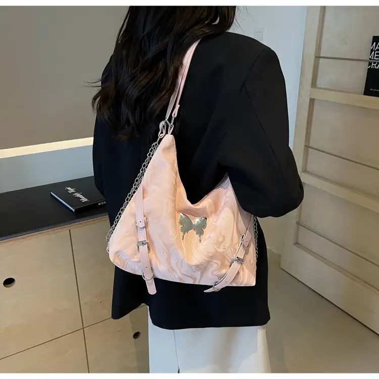 Women Velvet Backpack with Cute Pom Pom Handle — feature 12