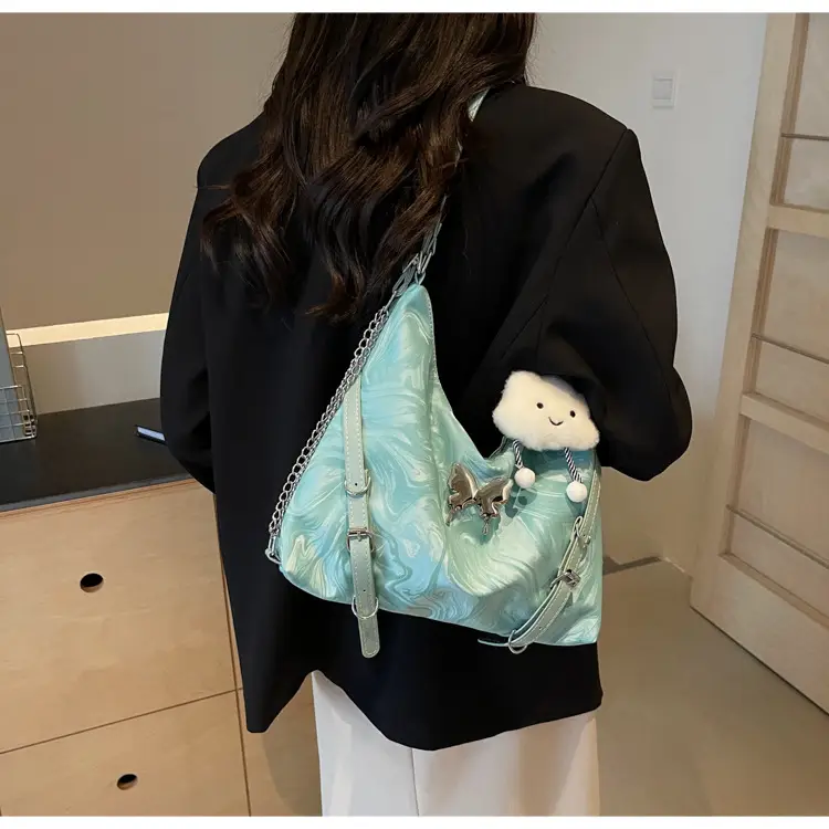Women Velvet Backpack with Cute Pom Pom Handle — feature 14