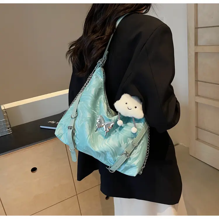 Women Velvet Backpack with Cute Pom Pom Handle — feature 15