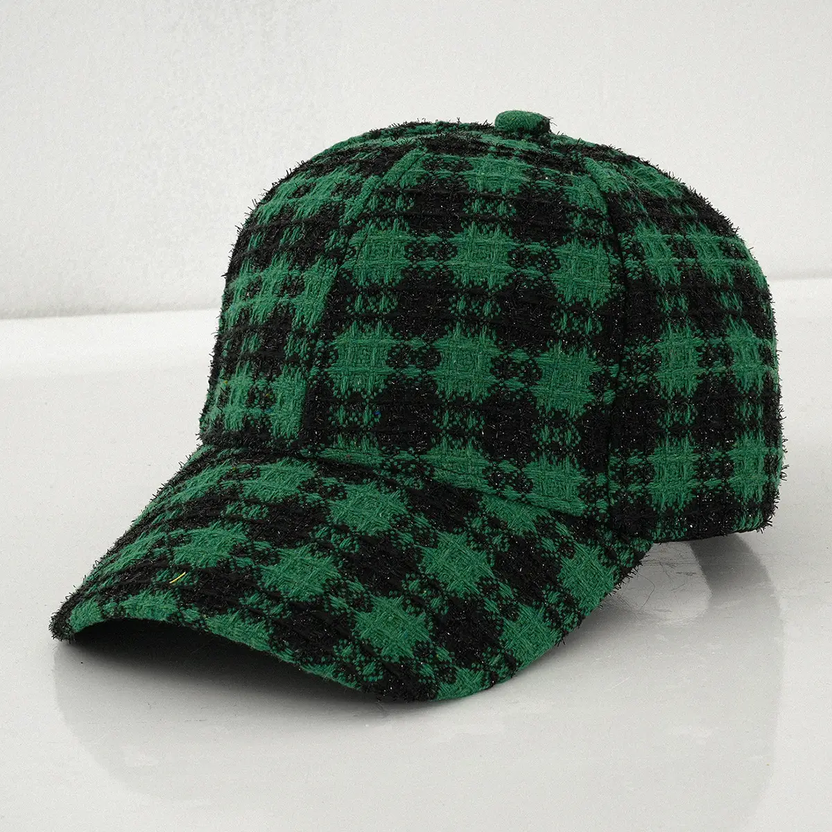 Korean-style Plaid Warm Baseball Cap for Men Women Winter Outdoor