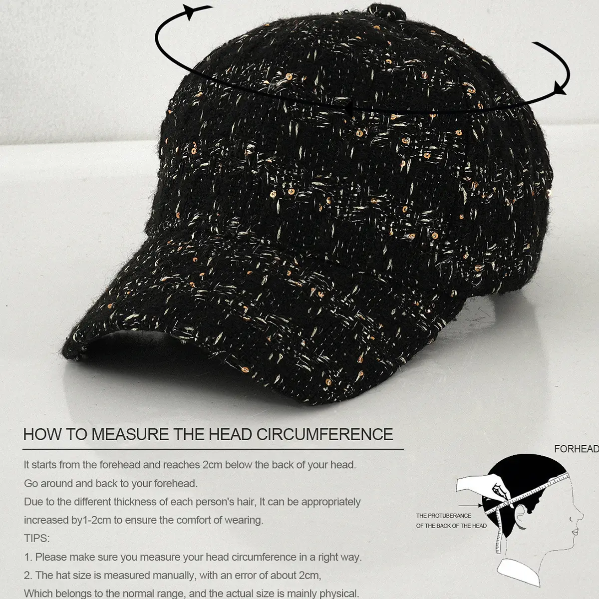 Korean-style Plaid Warm Baseball Cap for Men Women Winter Outdoor — feature 1