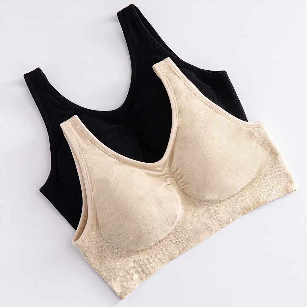 Black Silk V-Neck Bra for Women, No Steel Ring, Big Chest, No Trace — feature 4