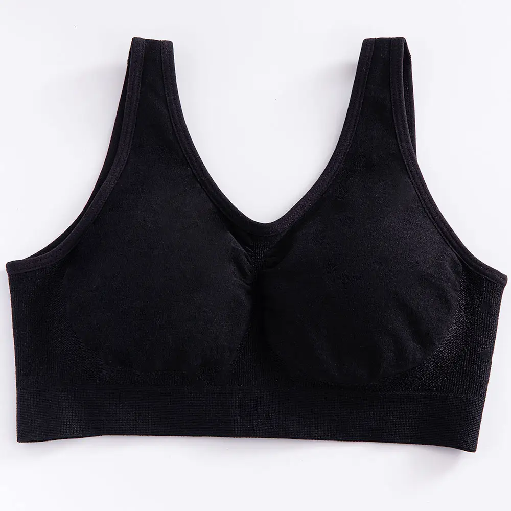 Black Silk V-Neck Bra for Women, No Steel Ring, Big Chest, No Trace — feature 7