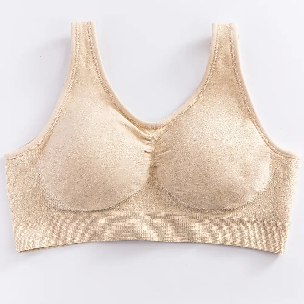 Black Silk V-Neck Bra for Women, No Steel Ring, Big Chest, No Trace