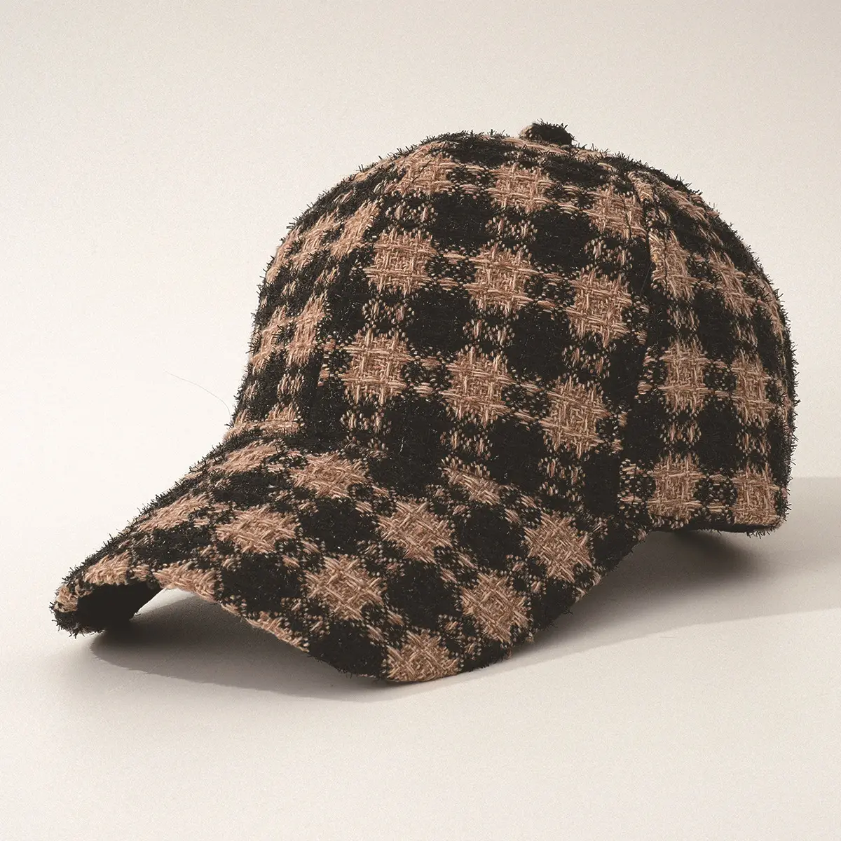 Vintage Plaid Baseball Cap for Men Women Winter Warm - Image 2