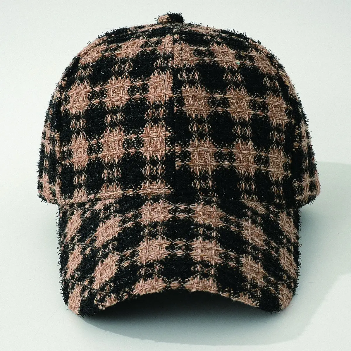 Vintage Plaid Baseball Cap for Men Women Winter Warm - Image 3