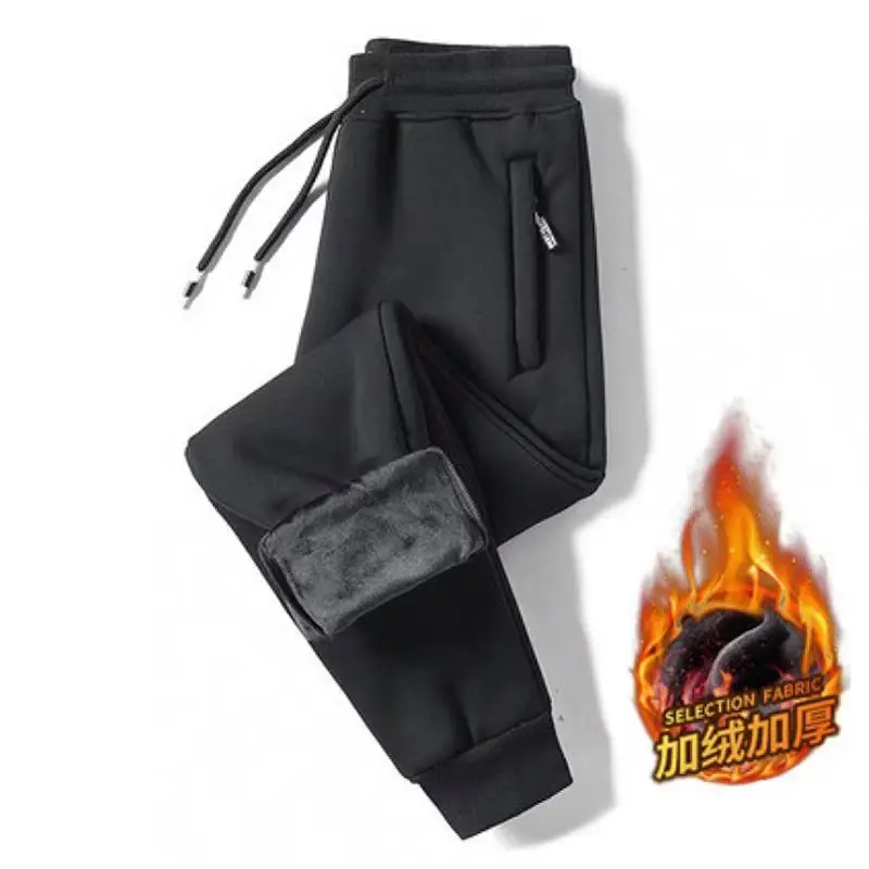 Men's Grey Fleece Loose Fit Pants Winter - Image 4