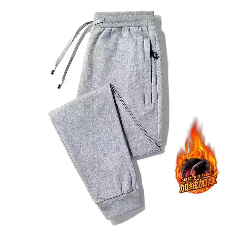 Men's Grey Fleece Loose Fit Pants Winter - Image 6